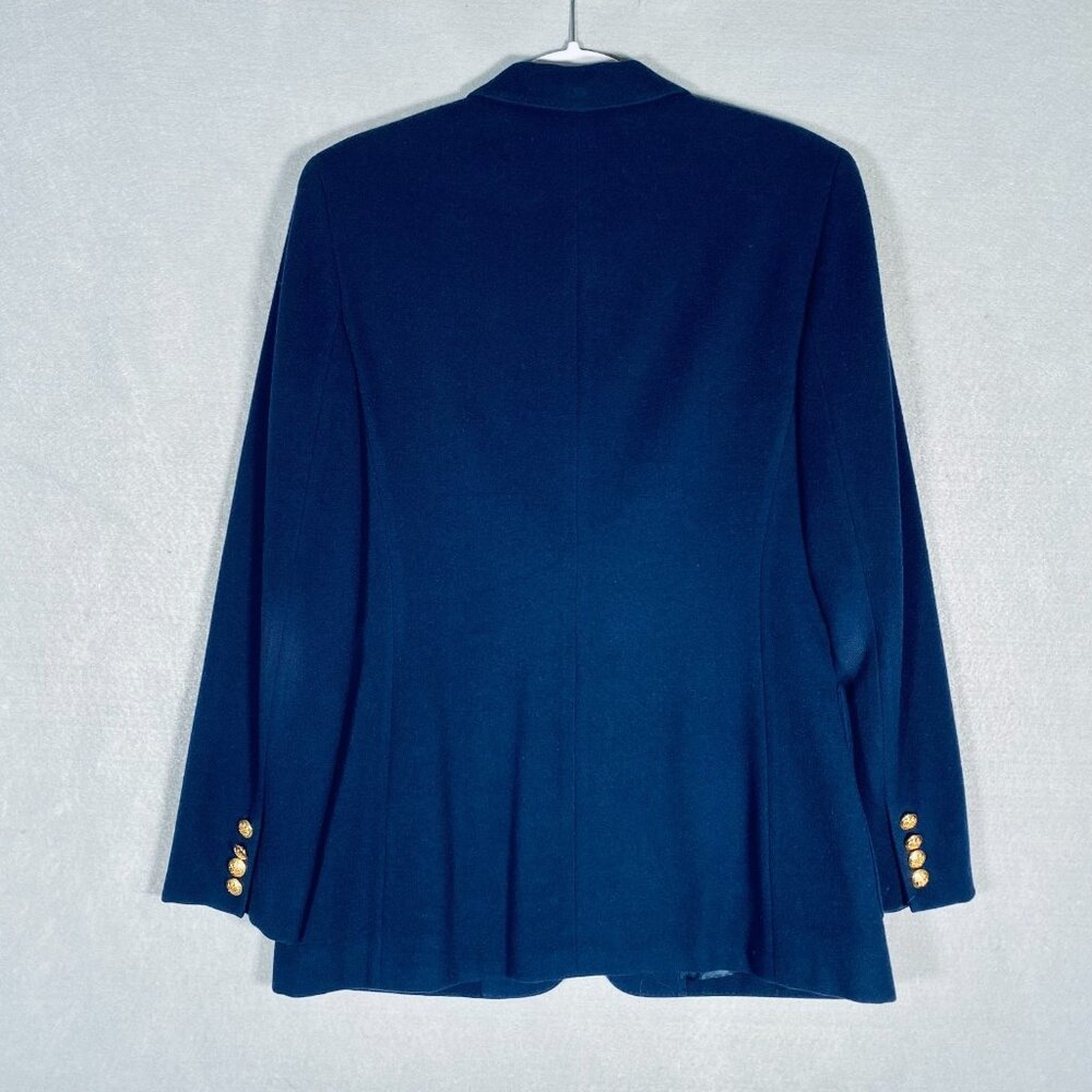 Lauren Ralph Lauren Blazer Womens 6 Blue Wool Jacket Old Money Academia - Picture 6 of 10